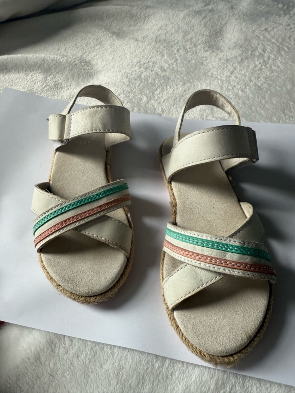 UGG Cream Strappy Sandals with Suede Finish size 10